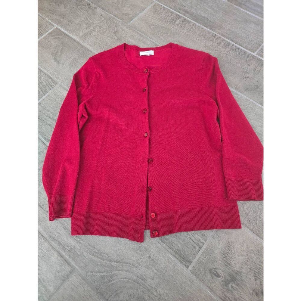 Women's Charter Club Cardigan Sweater Red‎ Size Petite Small